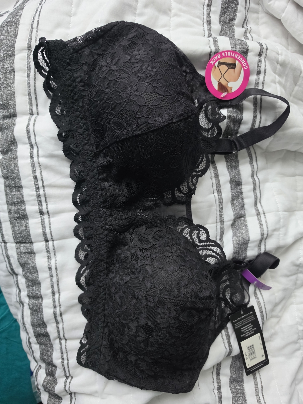 Bali Black Lace Underwire Bra